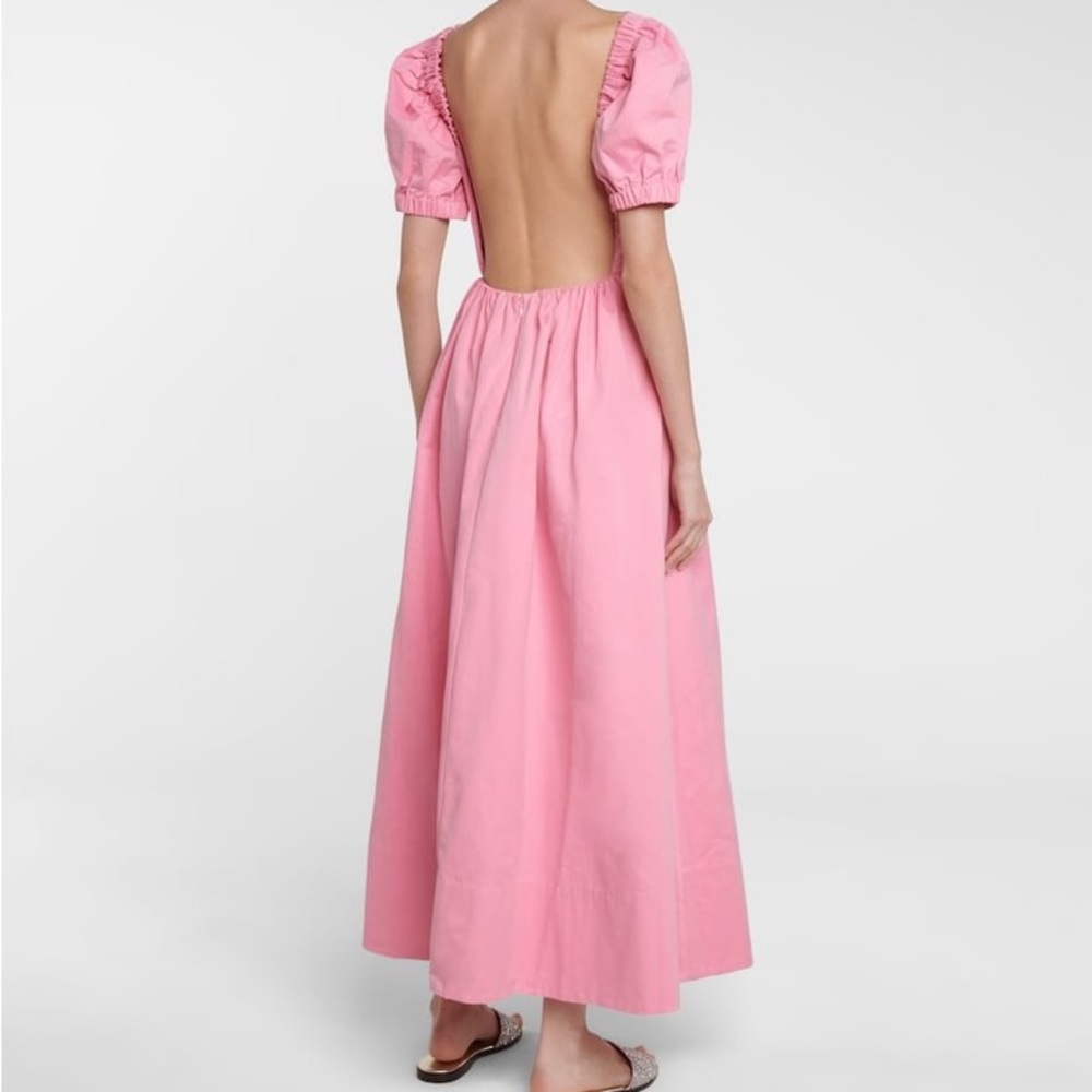 Staud pink Alix Cotton blend faille maxi dress